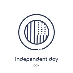 independent day icon from united states of america outline collection. Thin line independent day icon isolated on white background.