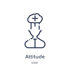 attitude icon from startup outline collection. Thin line attitude icon isolated on white background.