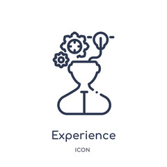 experience icon from startup outline collection. Thin line experience icon isolated on white background.
