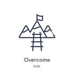 overcome icon from startup outline collection. Thin line overcome icon isolated on white background.