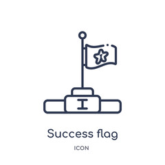 success flag icon from startup stategy and success outline collection. Thin line success flag icon isolated on white background.