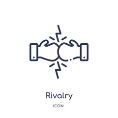 rivalry icon from startup stategy and success outline collection. Thin line rivalry icon isolated on white background.