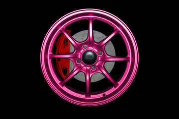 Alloy car disc brakes technology isolated on the background.