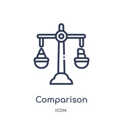 comparison icon from startup stategy and success outline collection. Thin line comparison icon isolated on white background.