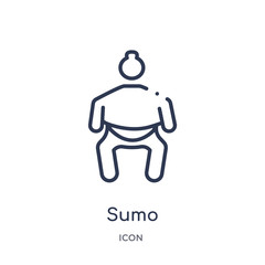 sumo icon from sport outline collection. Thin line sumo icon isolated on white background.