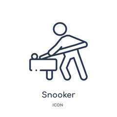 snooker icon from sport outline collection. Thin line snooker icon isolated on white background.
