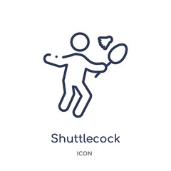 shuttlecock icon from sport outline collection. Thin line shuttlecock icon isolated on white background.