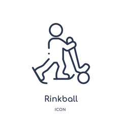 rinkball icon from sport outline collection. Thin line rinkball icon isolated on white background.