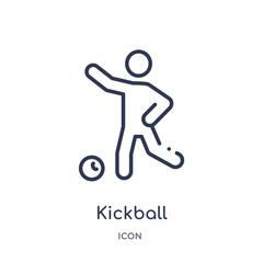 kickball icon from sport outline collection. Thin line kickball icon isolated on white background.