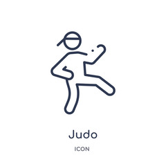 judo icon from sport outline collection. Thin line judo icon isolated on white background.