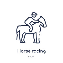 horse racing icon from sport outline collection. Thin line horse racing icon isolated on white background.