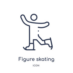 figure skating icon from sport outline collection. Thin line figure skating icon isolated on white background.