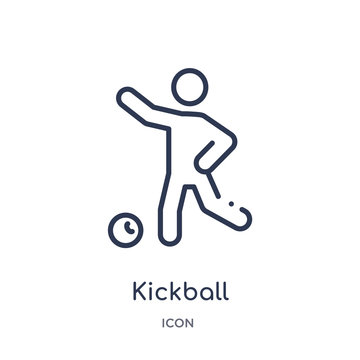 Kickball Icon From Sport Outline Collection. Thin Line Kickball Icon Isolated On White Background.