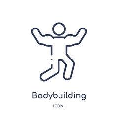 bodybuilding icon from sport outline collection. Thin line bodybuilding icon isolated on white background.