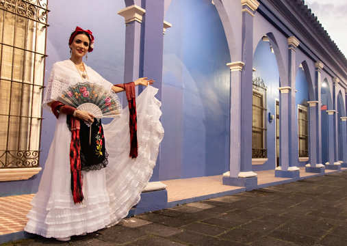 beautiful jarocha with his typical costume