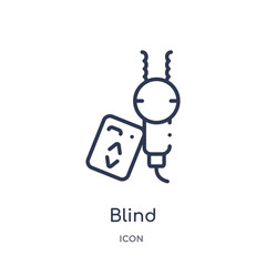 blind icon from smart house outline collection. Thin line blind icon isolated on white background.