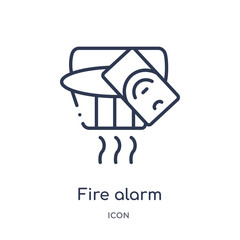 fire alarm icon from smart house outline collection. Thin line fire alarm icon isolated on white background.