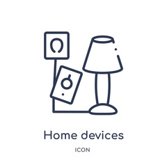 home devices icon from smart home outline collection. Thin line home devices icon isolated on white background.