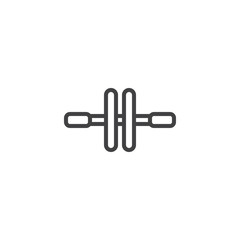 Gymnastic roller line icon. linear style sign for mobile concept and web design. Double roller gymnastic outline vector icon. Symbol, logo illustration. Pixel perfect vector graphics