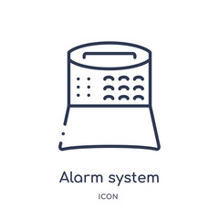 alarm system icon from smart home outline collection. Thin line alarm system icon isolated on white background.
