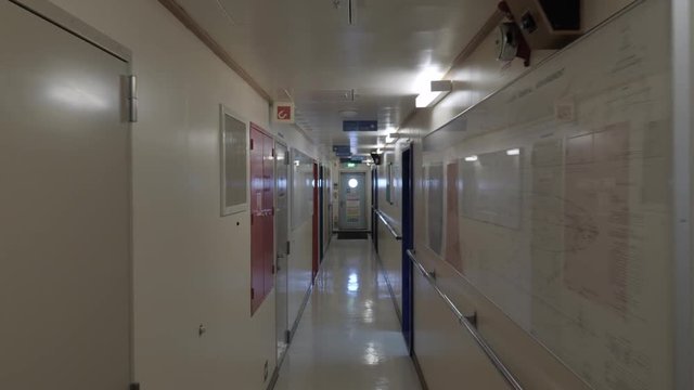 In corridor of vessel
