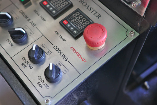 Closeup Of Coffee Roaster Control Panel