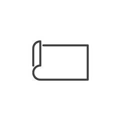 Yoga mat line icon. linear style sign for mobile concept and web design. Fitness mat outline vector icon. Symbol, logo illustration. Pixel perfect vector graphics