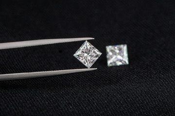 Princess Cut Diamond with tweezer