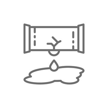 Dripping water pipe line icon.