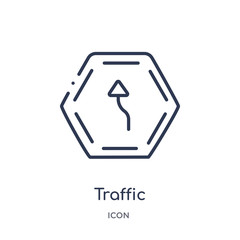 traffic icon from signs outline collection. Thin line traffic icon isolated on white background.