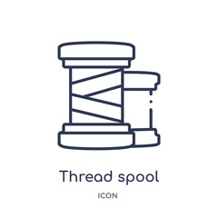 thread spool icon from sew outline collection. Thin line thread spool icon isolated on white background.