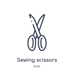 sewing scissors icon from sew outline collection. Thin line sewing scissors icon isolated on white background.