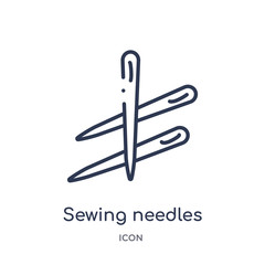 sewing needles icon from sew outline collection. Thin line sewing needles icon isolated on white background.