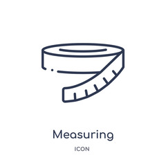 measuring icon from sew outline collection. Thin line measuring icon isolated on white background.