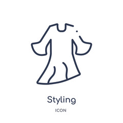 styling icon from sew outline collection. Thin line styling icon isolated on white background.