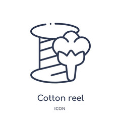 cotton reel icon from sew outline collection. Thin line cotton reel icon isolated on white background.