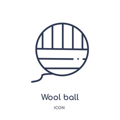 wool ball icon from sew outline collection. Thin line wool ball icon isolated on white background.