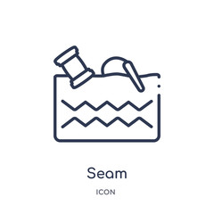 seam icon from sew outline collection. Thin line seam icon isolated on white background.