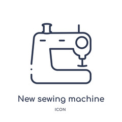 new sewing machine icon from sew outline collection. Thin line new sewing machine icon isolated on white background.