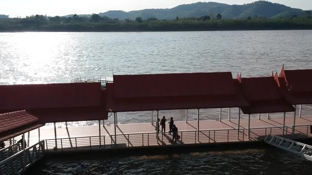 Flying over the Mekong river with Thailand on one side and Laos on the other