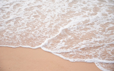 Wave & Sand beach background , holiday or relax in summer concept.