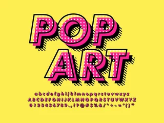 Fotobehang Modern retro old Pop Art Font Effect with rich texture pattern and shadow compatible with illustrator 10  © Munerf