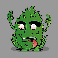 green kush marijuana cartoon