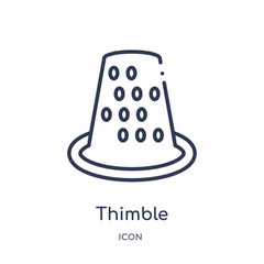 thimble icon from sew outline collection. Thin line thimble icon isolated on white background.