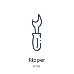 ripper icon from sew outline collection. Thin line ripper icon isolated on white background.