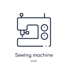 sewing machine icon from sew outline collection. Thin line sewing machine icon isolated on white background.