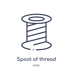 spool of thread icon from sew outline collection. Thin line spool of thread icon isolated on white background.
