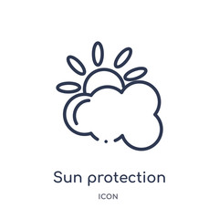 sun protection icon from season outline collection. Thin line sun protection icon isolated on white background.