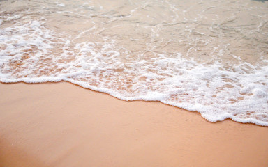 Wave & Sand beach background , holiday or relax in summer concept.