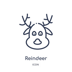 reindeer icon from season outline collection. Thin line reindeer icon isolated on white background.